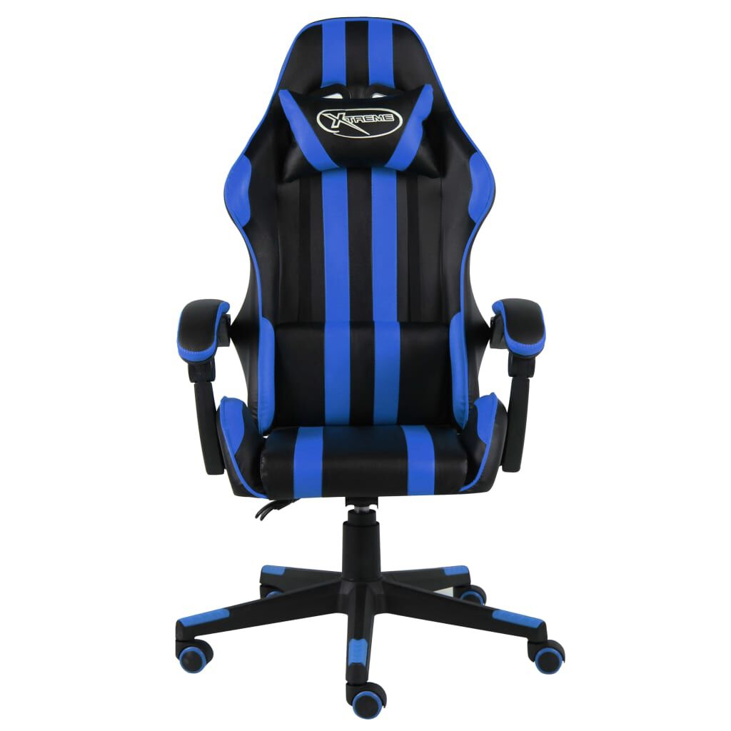 vidaXL Καρέκλα Racing Μαύρο / Μπλε από Συνθετικό Δέρμα