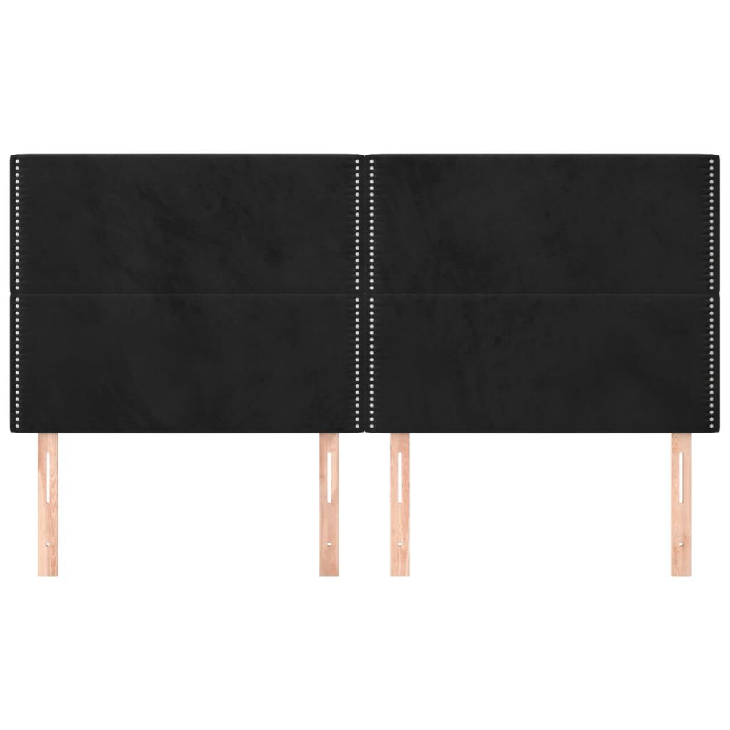 vidaXL Κεφαλάρια Κρεβατιού 4 τεμ. Μαύρο 90x5x78/88 εκ. Βελούδινο
