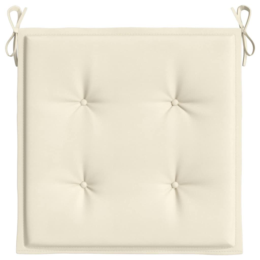 vidaXL Μαξιλάρια Καρέκλας Κήπου 2 τεμ. Κρεμ 40x40x4 εκ. Υφασμάτινα