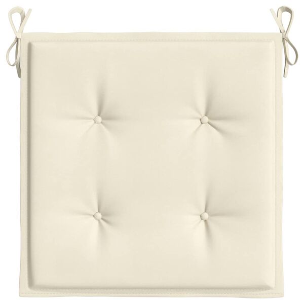 vidaXL Μαξιλάρια Καρέκλας Κήπου 2 τεμ. Κρεμ 40x40x4 εκ. Υφασμάτινα
