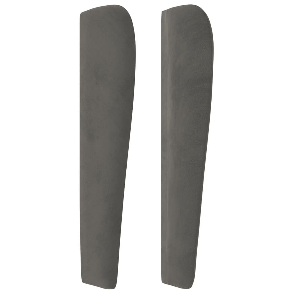 vidaXL Κεφαλάρι με Πτερύγια Σκούρο Γκρι 83x23x118/128 εκ. Βελούδινο