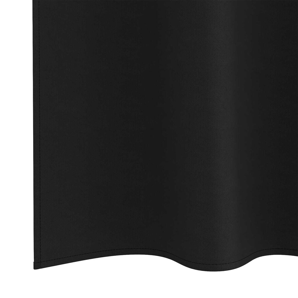 vidaXL Κουρτίνες με κουρτίνες 2 pcs Μαύρο 260 x 140 εκ. Πολυεστέρας