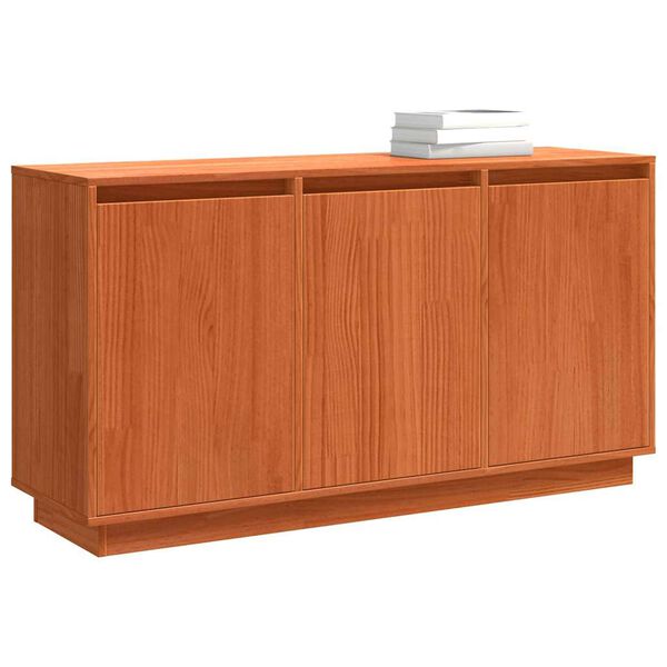vidaXL Πλαϊνό γραφείο Καφέ 111 x 34 x 60 εκ Μασίφ ξύλο πεύκου