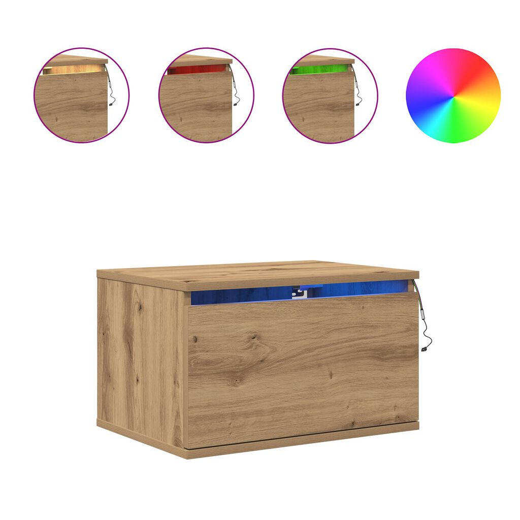 κουζίνας κομοδίνο vidaXL με LED τοίχου Artisan Oak 50x36x30 εκ.