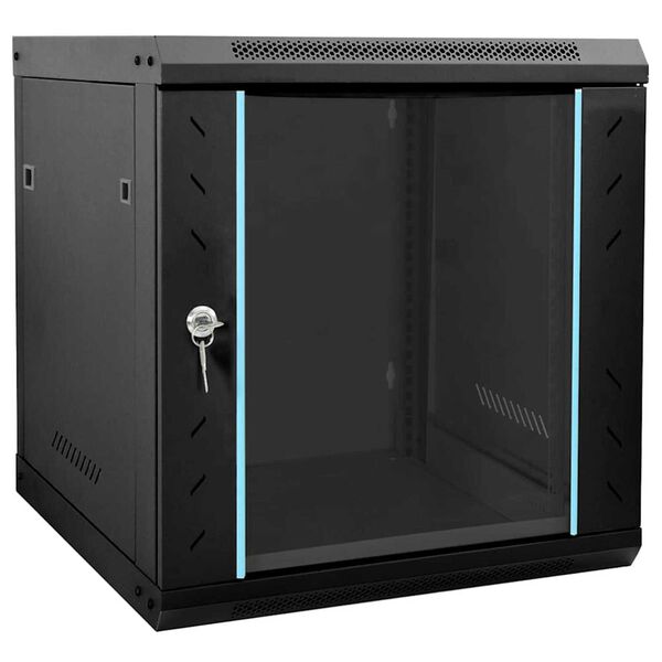 vidaXL Ντουλάπα δικτύου με αποθήκευση Μαύρο 53 x 60 x 60 εκ Ατσάλι