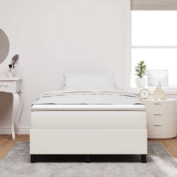 vidaXL Κρεβάτι με Στρώμα Κρέμ - 120 x 200 εκ, Βελουτέ Ύφασμα
