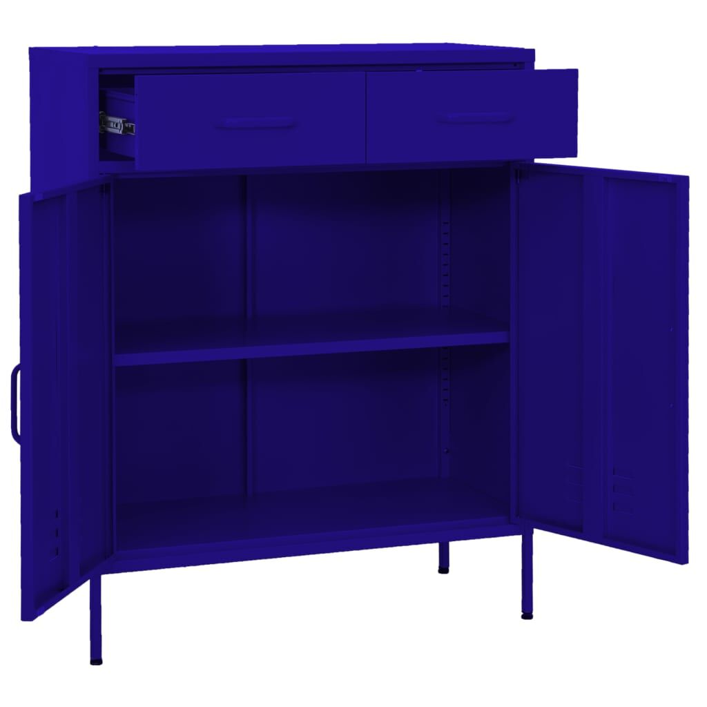 vidaXL Ντουλάπι Αποθήκευσης Ναυτικό Μπλε 80x35x101,5 εκ. από Ατσάλι