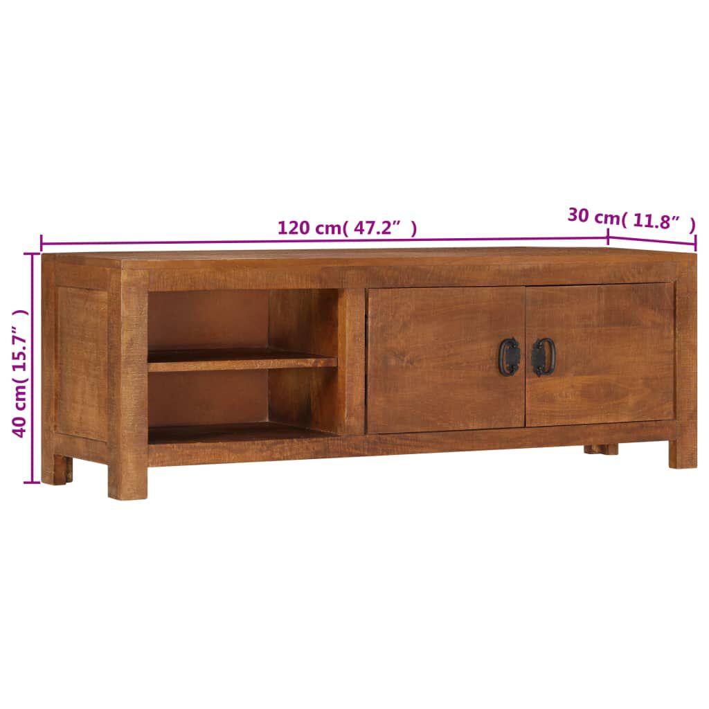 vidaXL Έπιπλο Τηλεόρασης 120 x 30 x 40 εκ. από Μασίφ Ξύλο Μάνγκο