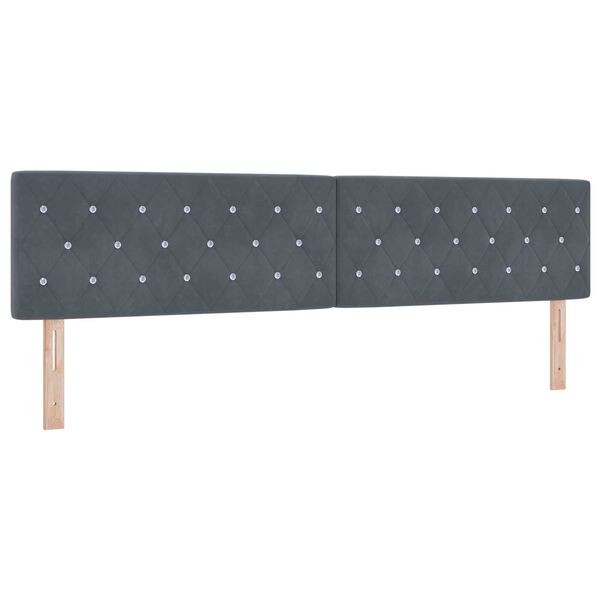 vidaXL Κρεβάτι Box Spring με Στρώμα Σκούρο Γκρι 200x200 cm Βελούδο