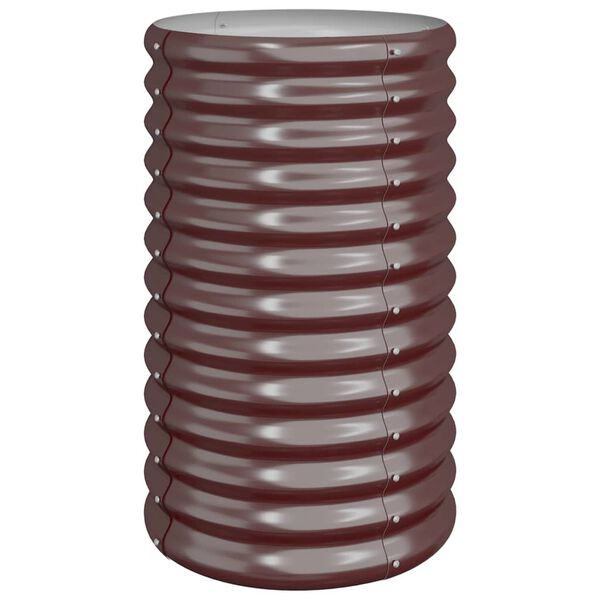 vidaXL Ζαρντινιέρα Καφέ 40x40x68 εκ. Γαλβανισμένος χάλυβας
