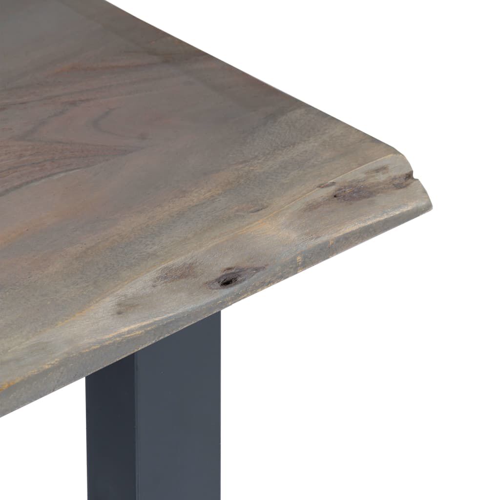 vidaXL Τραπέζι Κονσόλα Γκρι 115x35x76 εκ. Μασίφ Ξύλο Ακακίας / Σίδηρο