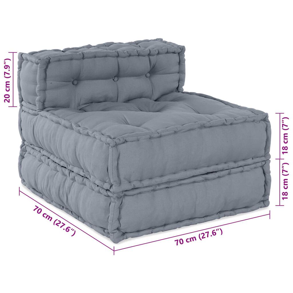 vidaXL Μαξιλάρι 3 pcs Γκρι 70 x 70 x 54 εκ Πολυεστέρας