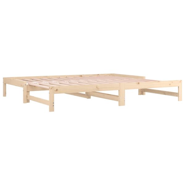 vidaXL Καναπές Κρεβάτι Συρόμενος 2x(90x200) εκ. από Μασίφ Ξύλο Πεύκου