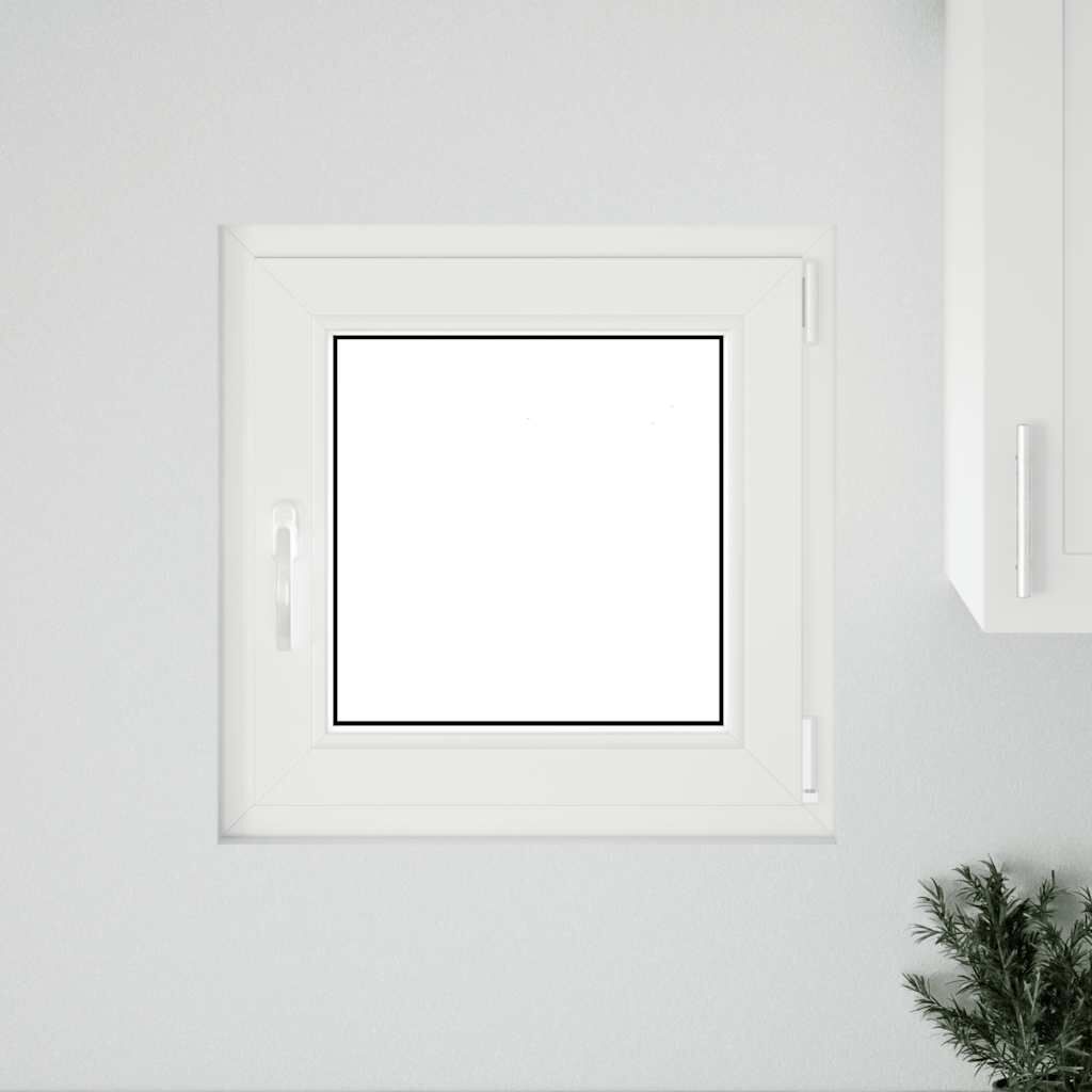 vidaXL Παράθυρο Υπογείου "RISOR" 50x50 εκ. Ανακλινόμενο & Περιστρεφόμενο DIN Δεξιό Λευκό