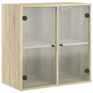 vidaXL Ντουλάπι Τοίχου Sonoma Δρυς 68x37x68,5 εκ. με Γυάλινες Πόρτες