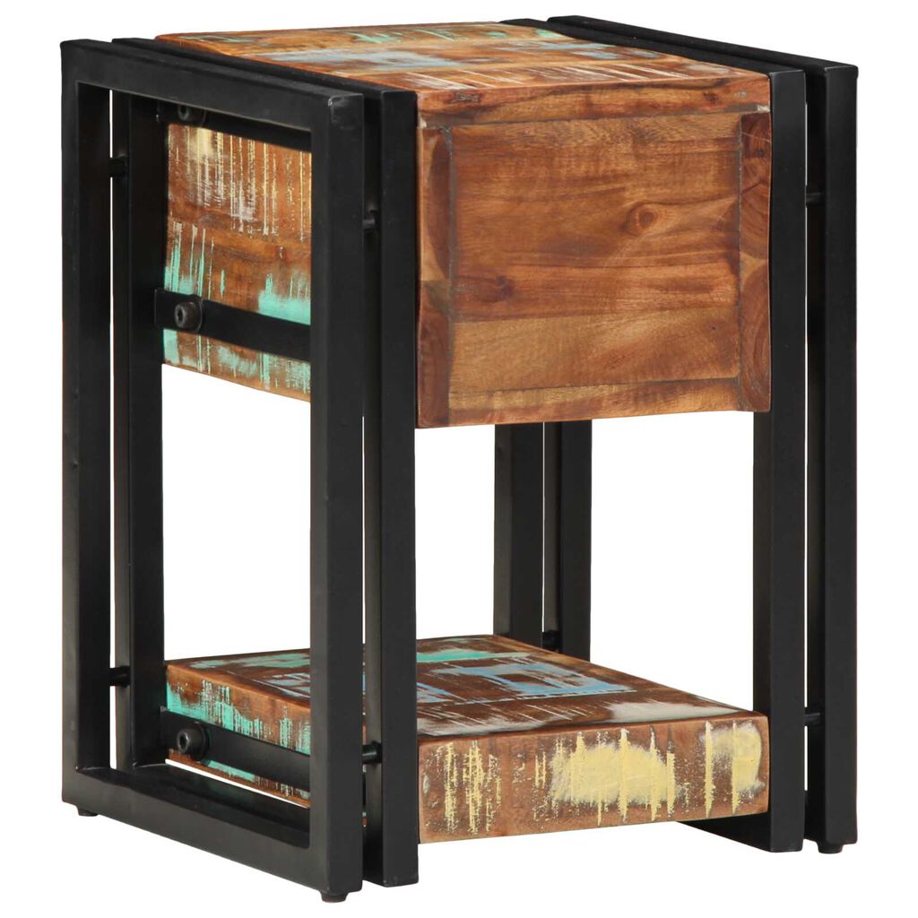 vidaXL Νυχτερινό Τραπέζι 40x40x40 εκ. Από Μασίφ Ανακυκλωμένο Ξύλο