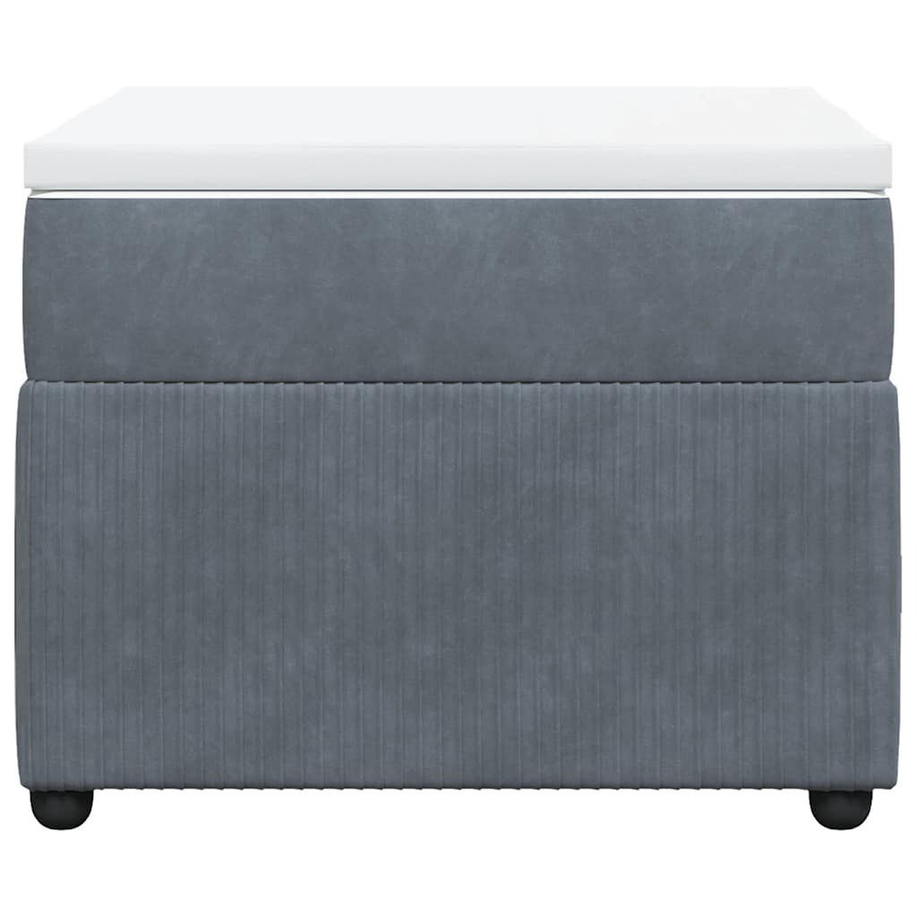 vidaXL Κρεβάτι Boxspring με Στρώμα Σκούρο Γκρι 80x200 εκ. Βελούδινο