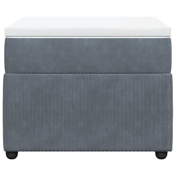 vidaXL Κρεβάτι Boxspring με Στρώμα Σκούρο Γκρι 80x200 εκ. Βελούδινο