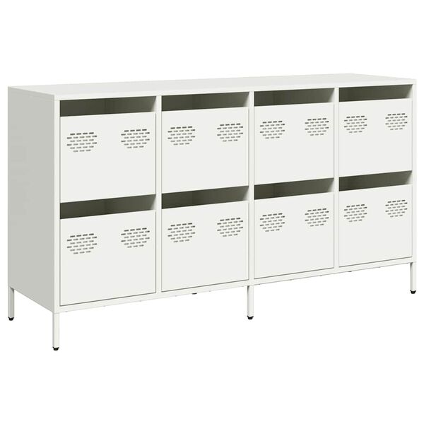 vidaXL Sideboard Λευκό 135x39x73,5 cm Ατσάλι ψυχρής έλασης