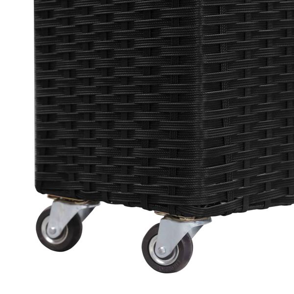 vidaXL Ζαρντινιέρα Υπερυψωμένη 4 Δοχεία Μαύρη 80x22x79 εκ. Συνθ. Ρατάν