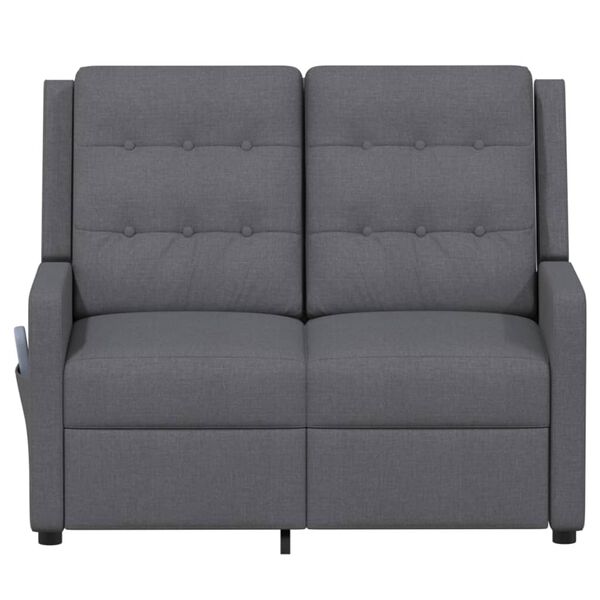 vidaXL Πολυθρόνα Μασάζ Διθέσια Ανακλ. Γκρι Υφασμάτ.