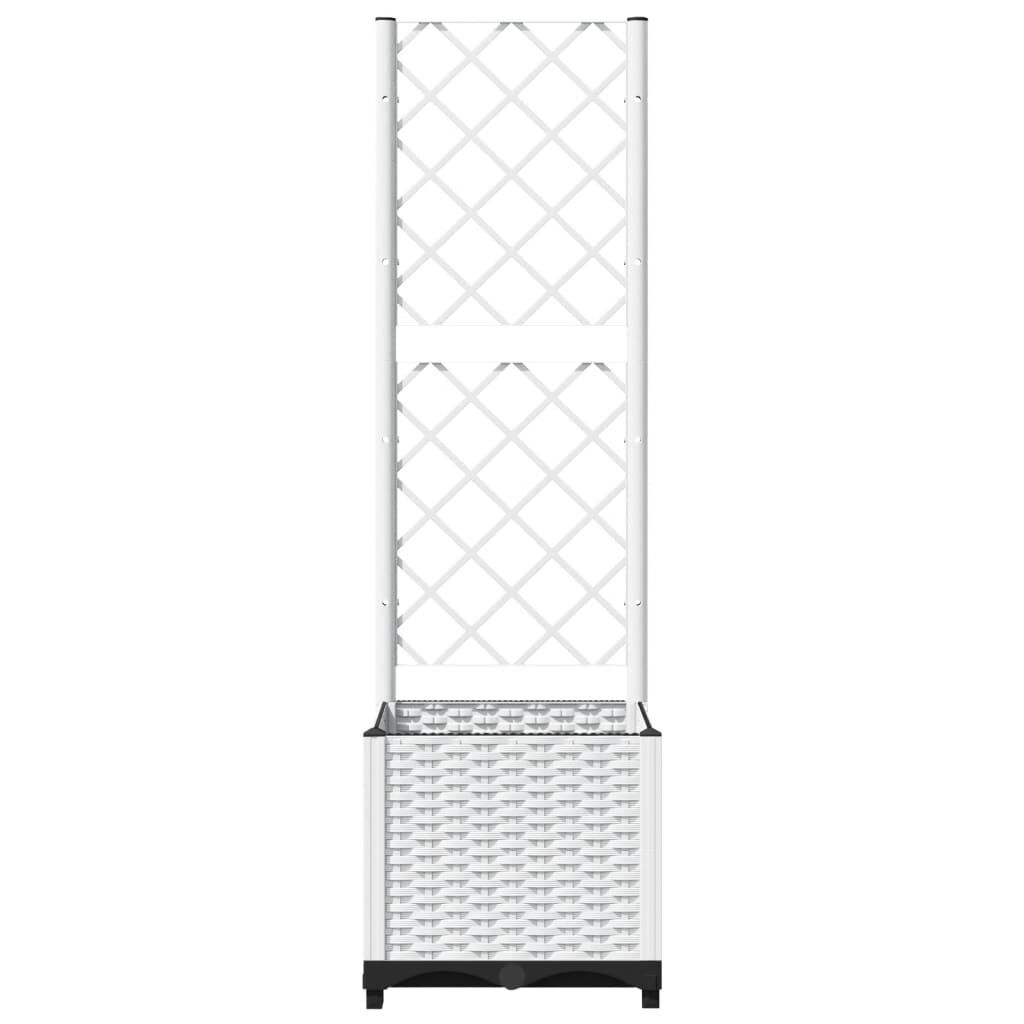 vidaXL Ζαρντινιέρα Κήπου με Καφασωτό Λευκή 40x40x136εκ. Πολυπροπυλένιο