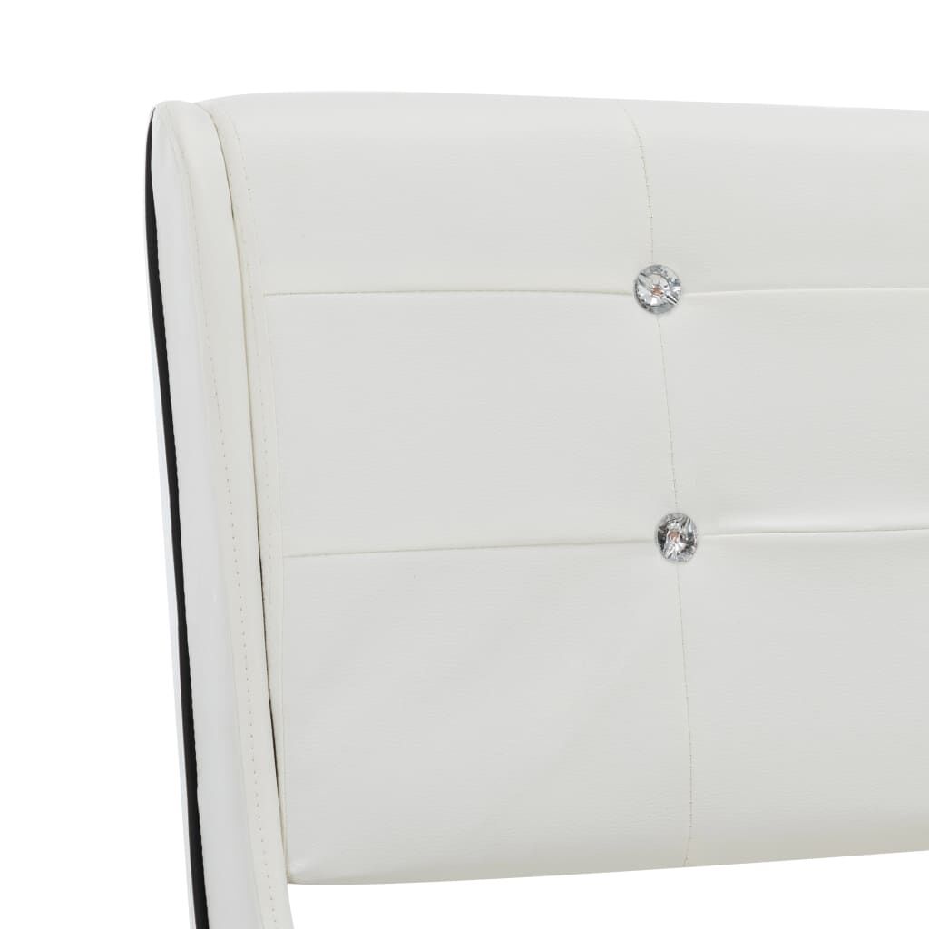 vidaXL Κρεβάτι Λευκό 140 x 200 εκ. Δερματίνη με Στρώμα Αφρού Μνήμης