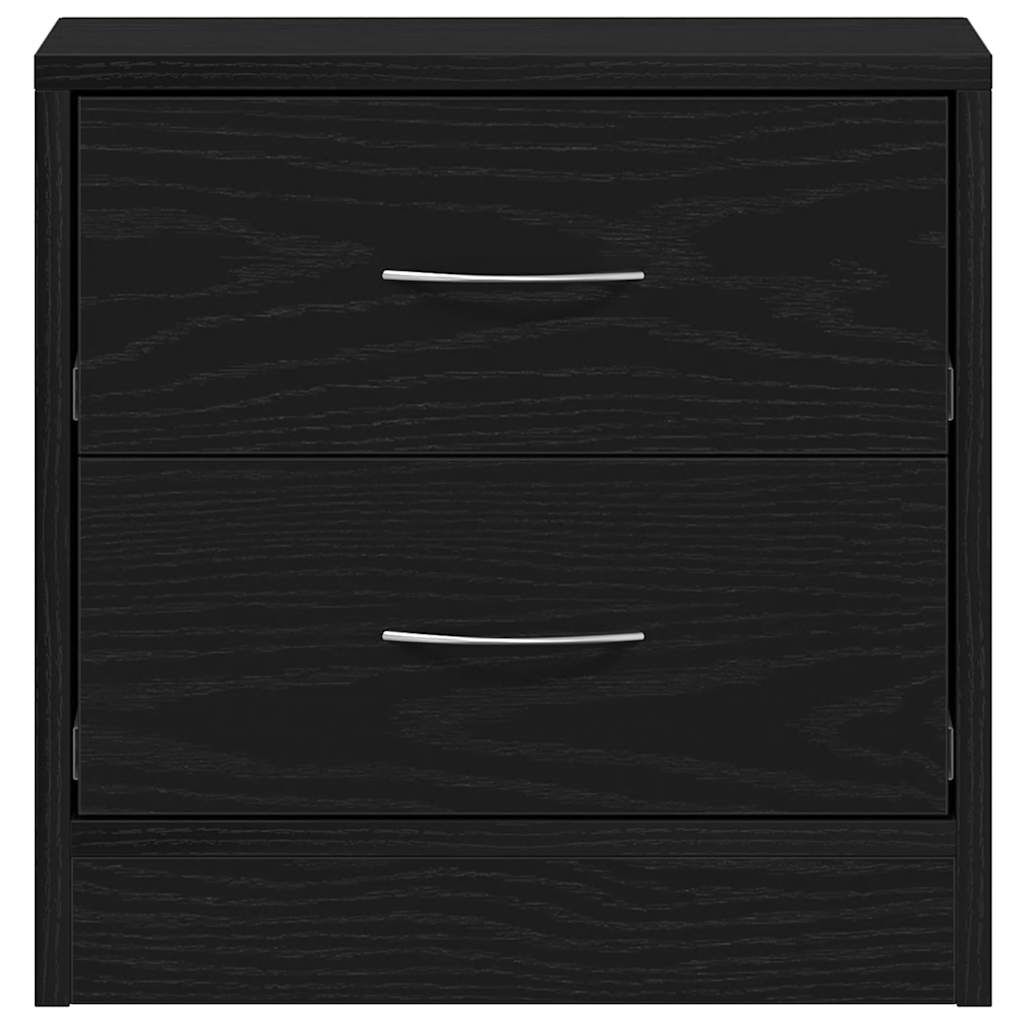 vidaXL Κομοδίνο Μαύρο Δρυς 40 x 30 x 40 εκ. από Επεξεργασμένο Ξύλο