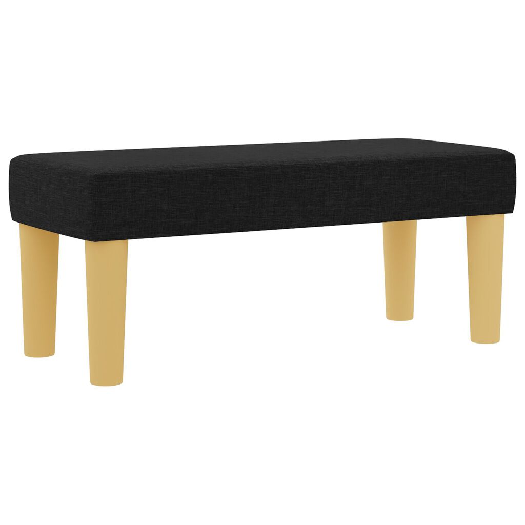 vidaXL Κρεβάτι Box Spring με Στρώμα & Πάγκο Μαύρο 80x200 cm Ύφασμα