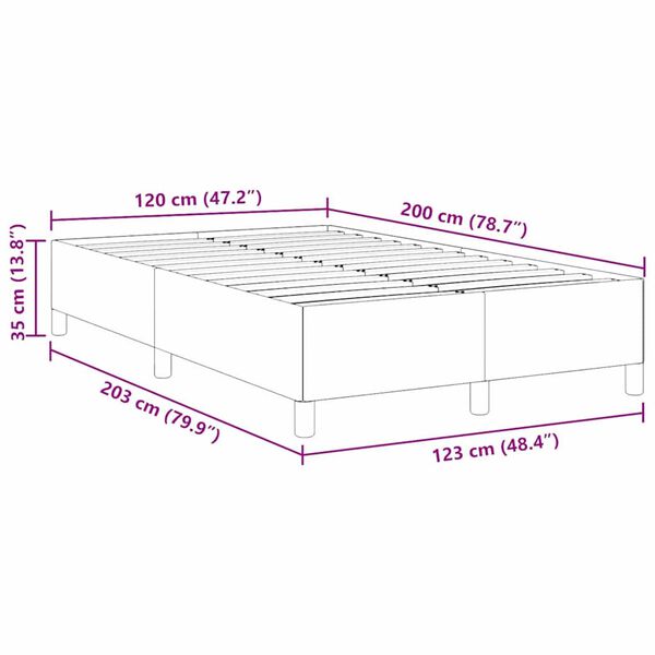vidaXL Σκελετός Κρεβατιού Σκούρο γκρι 120 x 200 cm Βελούδο