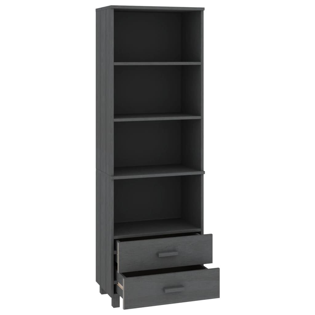vidaXL Ραφιέρα HAMAR Σκ. Γκρι 60 x 35 x 180 εκ. από Μασίφ Ξύλο Πεύκου
