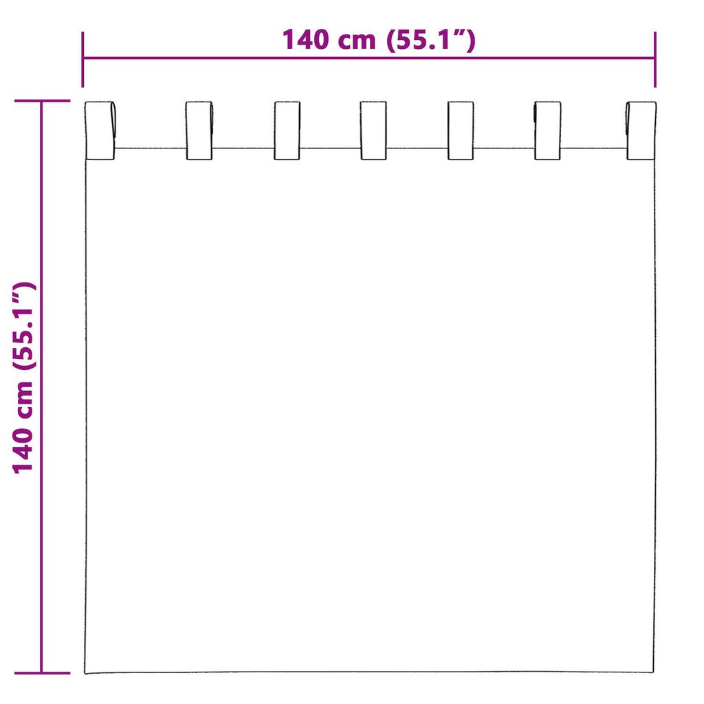vidaXL Κουρτίνες 2 τμχ με κουκούλες Ασημί Γκρι 140x140 cm