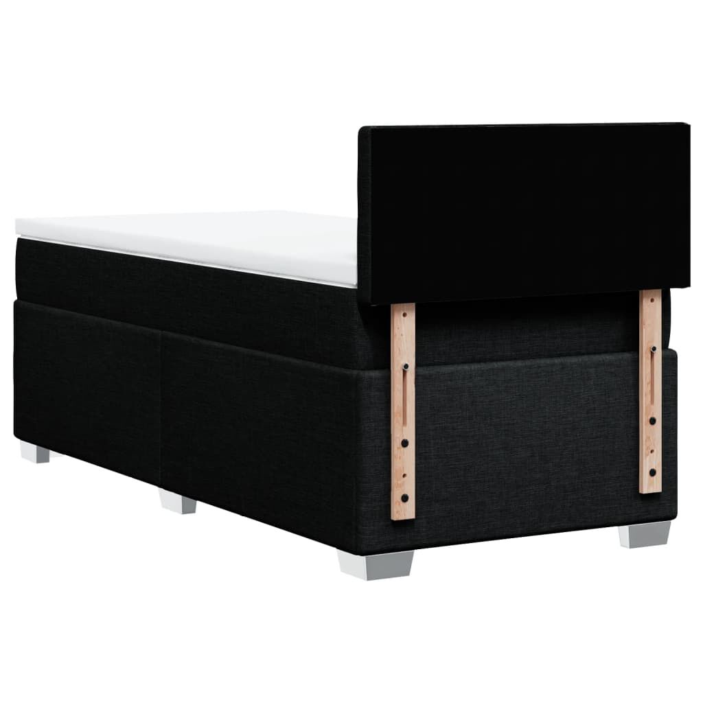 vidaXL Κρεβάτι Boxspring με Στρώμα Μαύρο 100 x 200 εκ. Υφασμάτινο