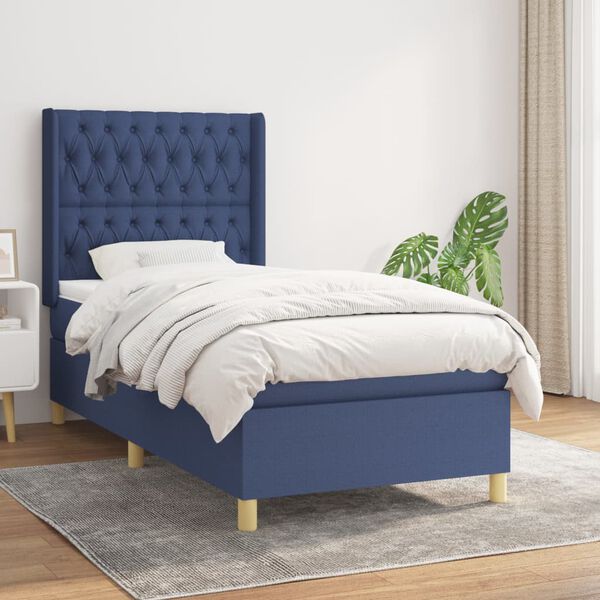 vidaXL &Kappa;&rho;&epsilon;&beta;ά&tau;&iota; Boxspring &mu;&epsilon; &Sigma;&tau;&rho;ώ&mu;&alpha; &Mu;&pi;&lambda;&epsilon; 100 x 200 &epsilon;&kappa;. &Upsilon;&phi;&alpha;&sigma;&mu;ά&tau;&iota;&nu;&omicron;