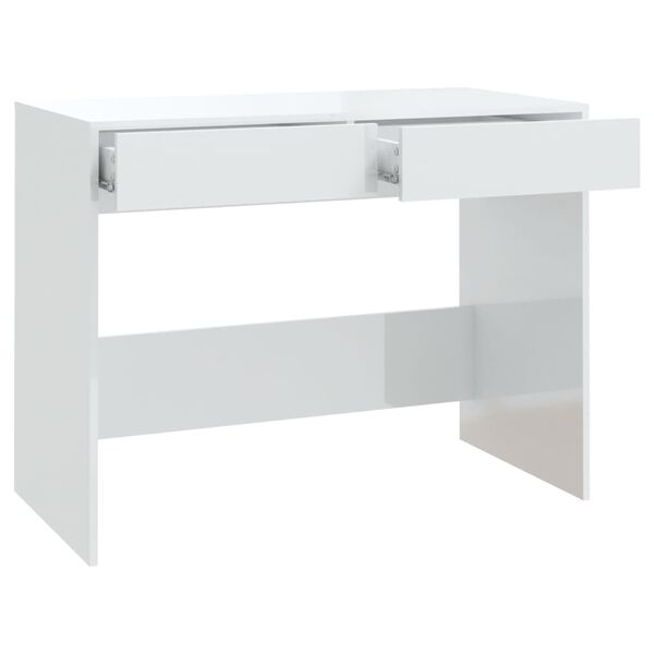 vidaXL Γραφείο Γυαλιστερό Λευκό 101 x 50 x 76,5 εκ. από Μοριοσανίδα