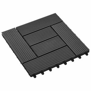 vidaXL &Pi;&lambda;ά&kappa;&alpha; &Kappa;&alpha;&tau;&alpha;&sigma;&kappa;&epsilon;&upsilon;ή&sigmaf; 11 pcs &Mu;&alpha;ύ&rho;&omicron; 30 x 30 cm WPC