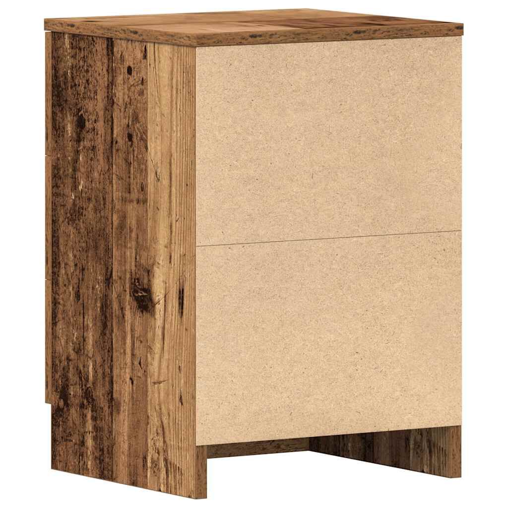vidaXL ντουλάπι κομοδίνου Παλιό ξύλο 38x35x55 cm Κατασκευασμένο ξύλο
