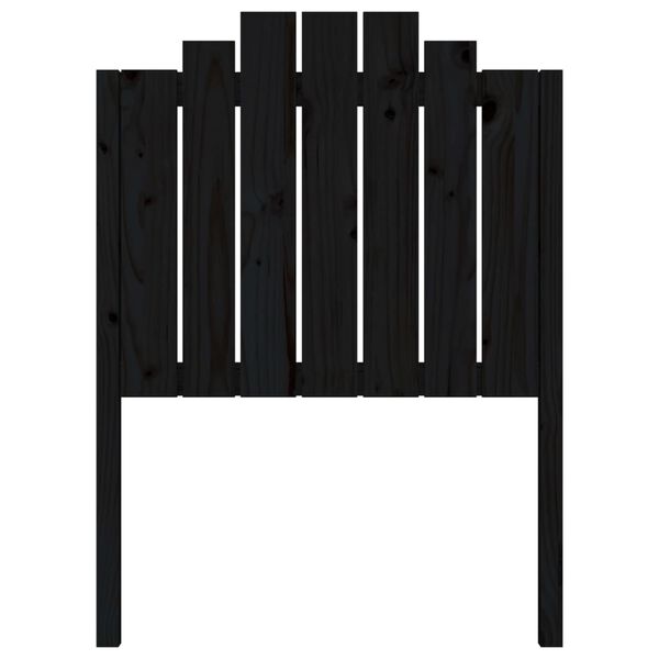vidaXL Κεφαλάρι Κρεβατιού Μαύρο 81 x 4 x 110 εκ. από Μασίφ Ξύλο Πεύκου