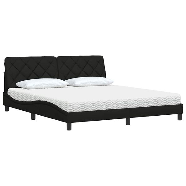 vidaXL Κρεβάτι Μαύρο 180x200 εκ. Υφασμάτινο