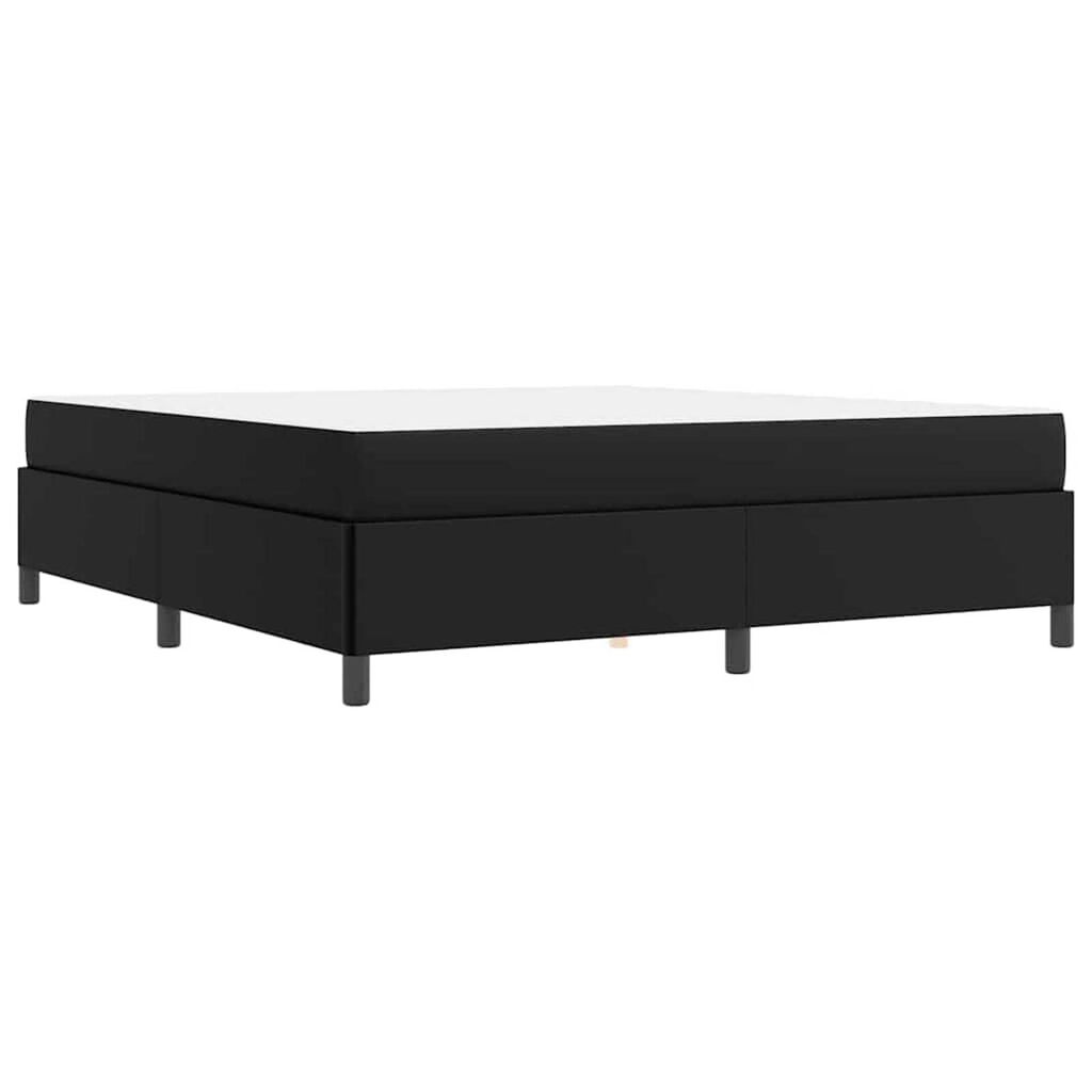 vidaXL Σκελετός κρεβατιού με στρώμα Μαύρο 180 x 200 cm Τεχνητό δέρμα