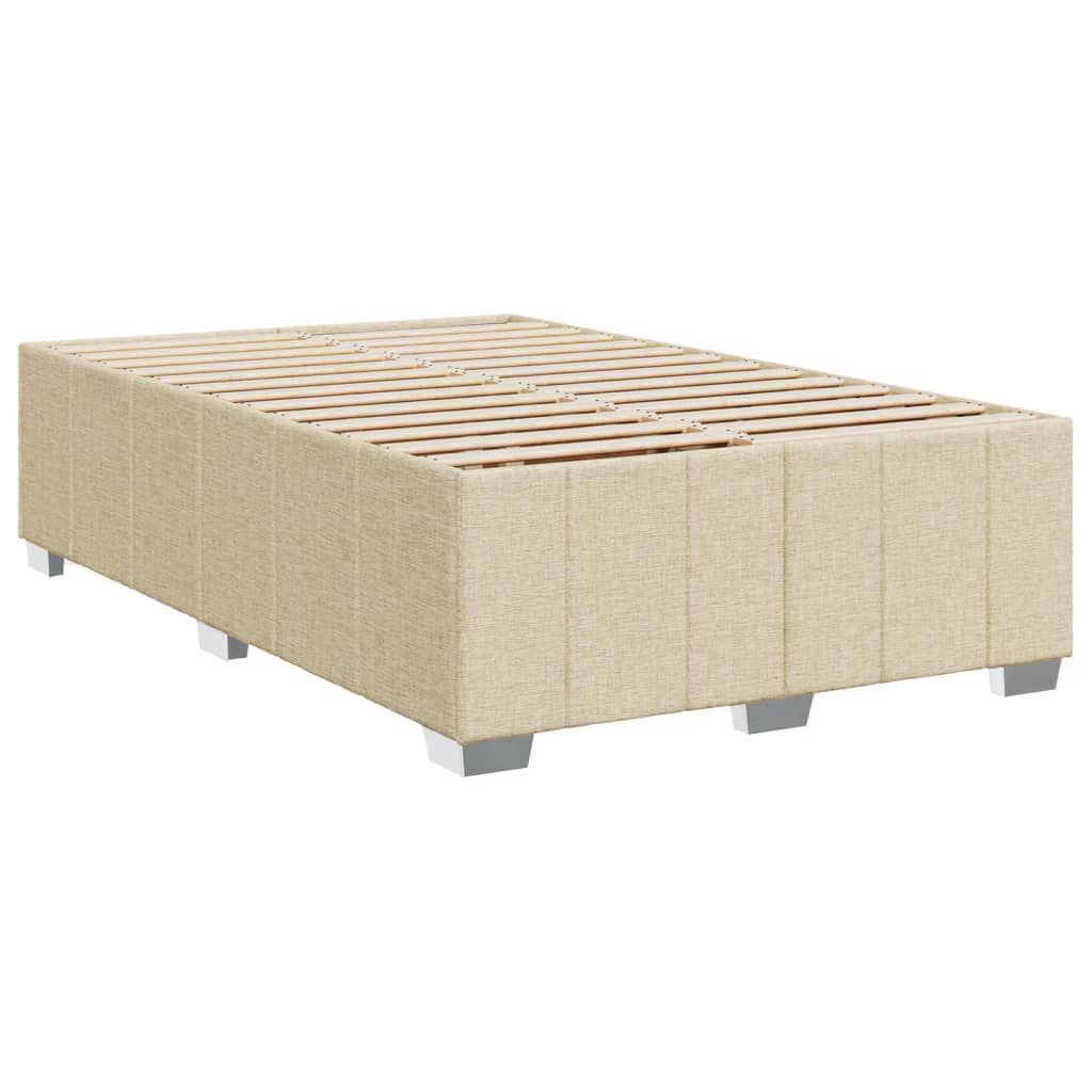 vidaXL Κρεβάτι Boxspring με Στρώμα Κρεμ 120x200 εκ. Υφασμάτινο
