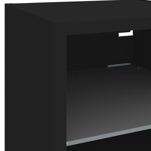 vidaXL Έπιπλα Τοίχου Τηλεόρασης με LED 2 Τεμ. Μαύρα 30 x 28,5 x 30 εκ.