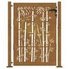 vidaXL Πόρτα Κήπου από Μπαμπού με Σχέδιο από Ατσάλι Corten 105 x 155 εκ.