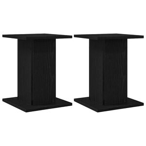vidaXL Βάση φυτών 2 pcs Μαύρη δρυς 30 x 30 x 40 cm Επεξεργασμένο ξύλο