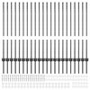vidaXL Πό posts φράχτη 44 pcs Γκρι 140 cm Ατσάλι