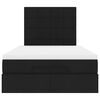 vidaXL Οθωμανικό κρεβάτι με στρώμα & LEDs Μαύρο 120x200 cm Ύφασμα