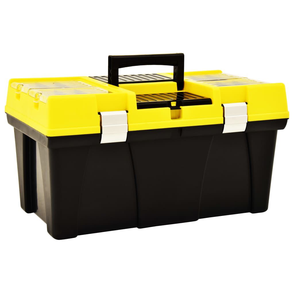 vidaXL Εργαλειοθήκη 595x337x316 χιλ. Κίτρινο από Πλαστικό