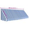 vidaXL Τέντα Bistro Μπλε / Λευκό 400 x 120 εκ.
