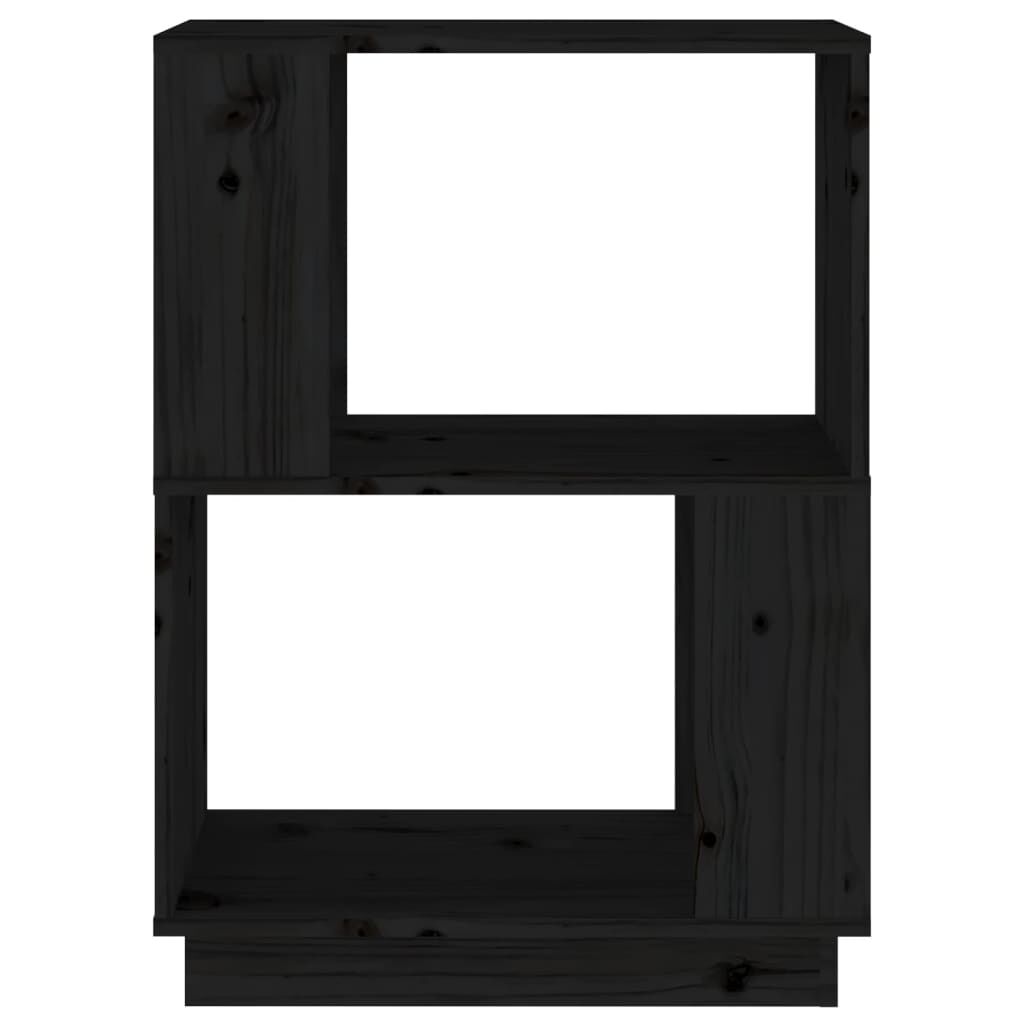 vidaXL Βιβλιοθήκη/Διαχωριστικό Χώρου Μαύρο 51x25x70 εκ. Μασίφ Πεύκο