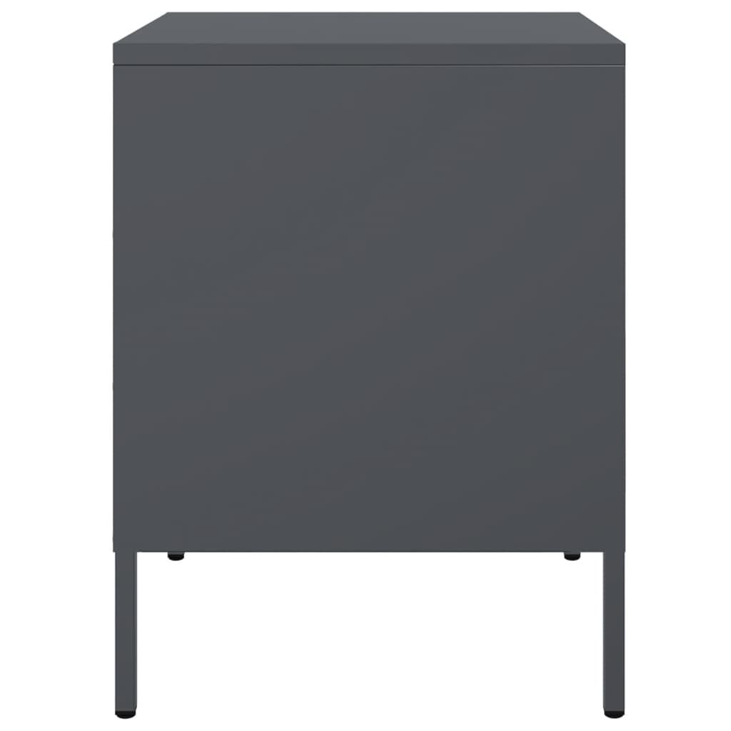 vidaXL Κομοδίνα 2 τεμ. Ανθρακί 36x39x50,5 εκ. από Χάλυβα
